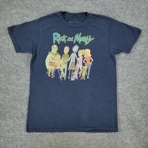 Rick And Morty Shirt Men Large Blue Adult Swim Cartoon Graphic Tee Short Sleeve